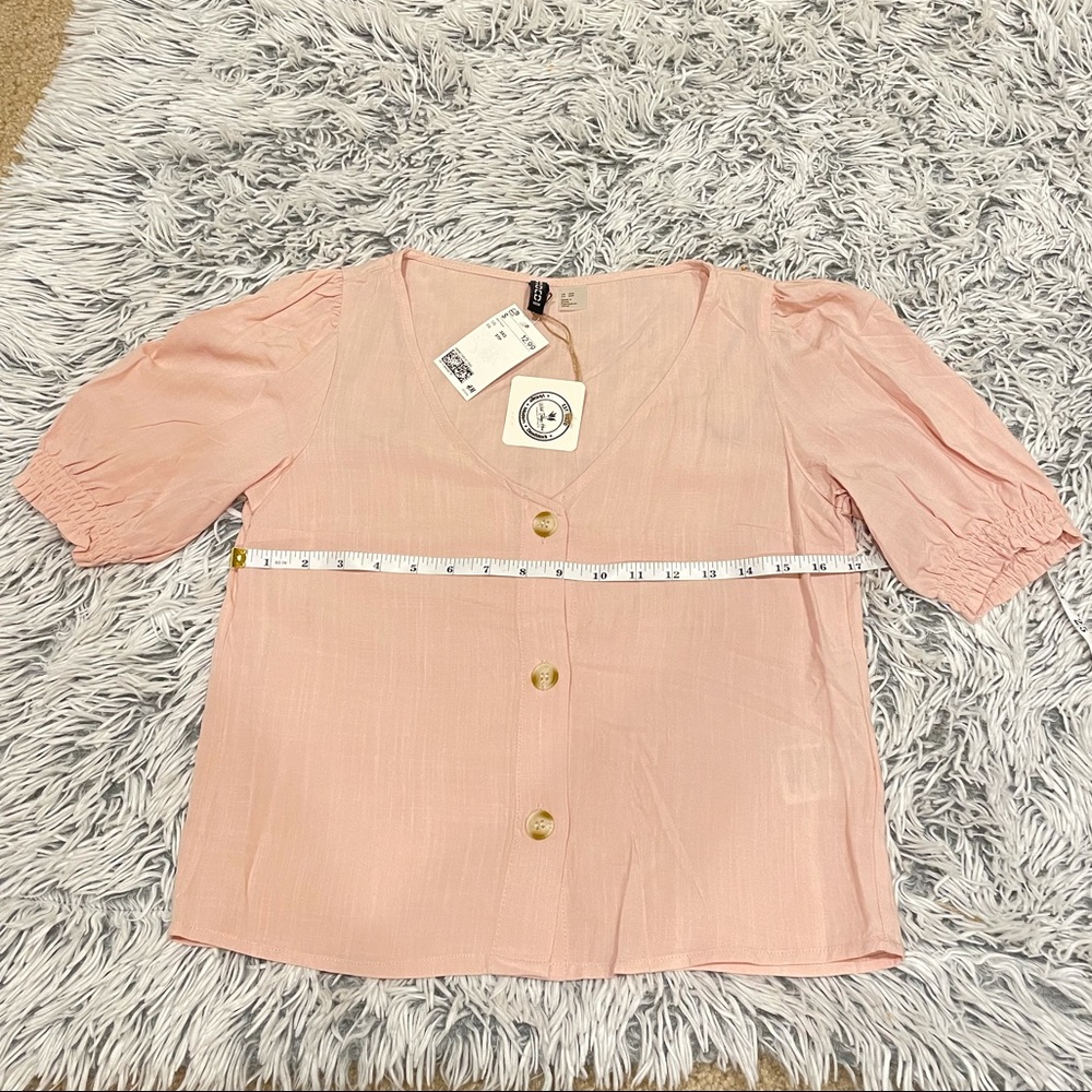 H&M puff sleeve blush blouse